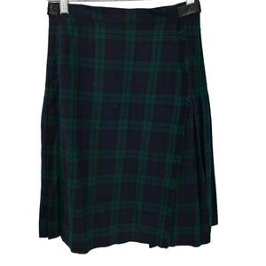 Vintage Womens New Wool Scottish Plaid Wool Skirt Kilt Size XS/S? Blackwater